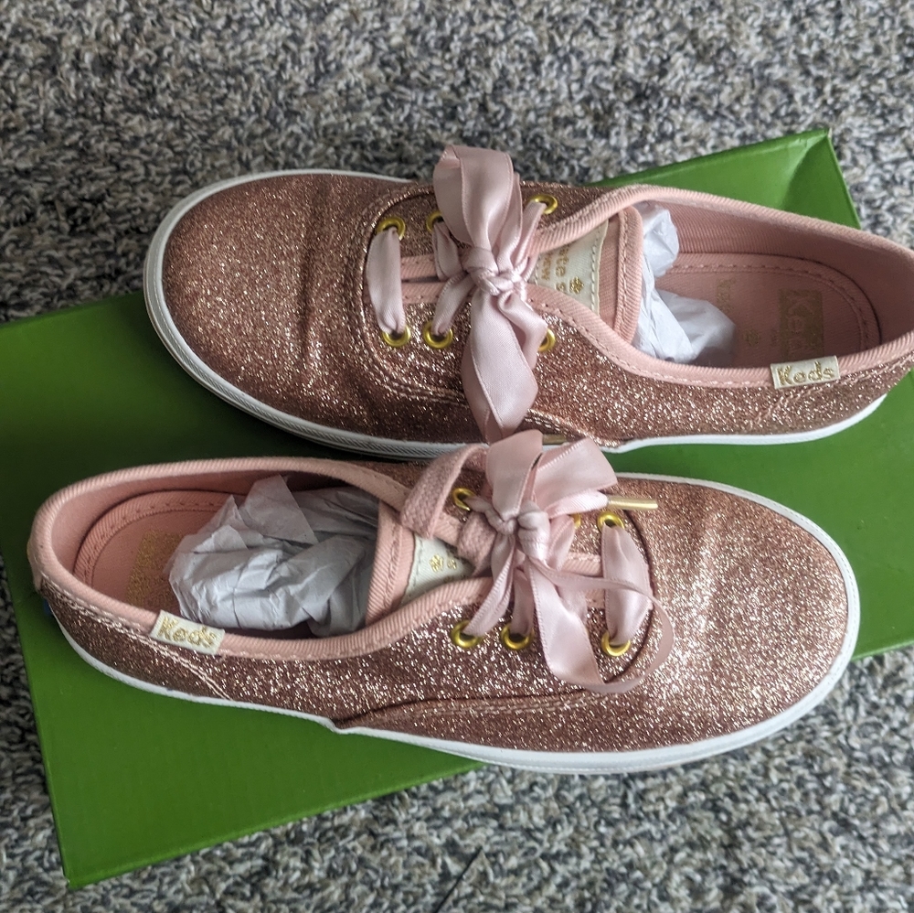 Keds x Kate Spade rose gold sneakers in rose gold, girls size 13